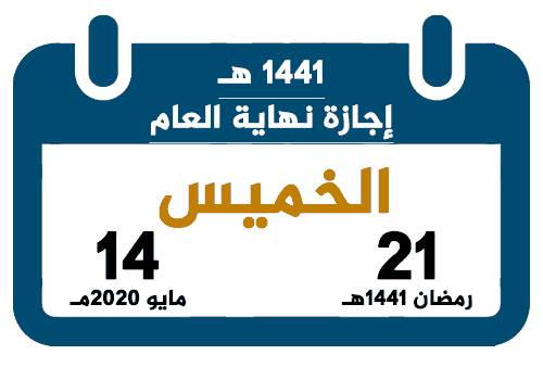 بداية اجازة نهاية العام 1441 تقويم السعودية