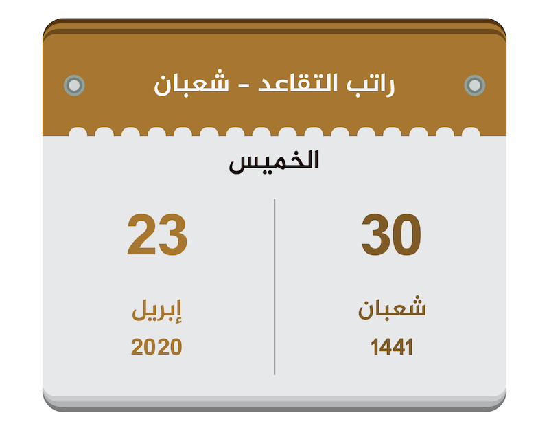 رواتب المتقاعدين شعبان 1441 ابريل 2020 تقويم السعودية