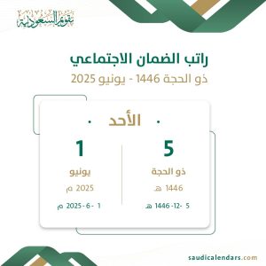 راتب الضمان الاجتماعي ذو الحجة 1446 - يونيو 2025