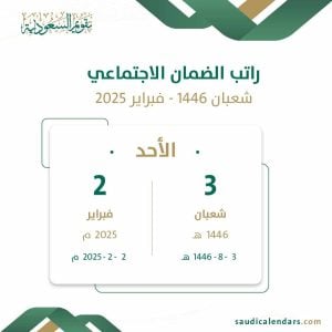 راتب الضمان الاجتماعي شعبان 1446 - فبراير 2025