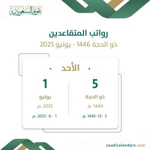 رواتب المتقاعدين ذو الحجة 1446 - يونيو 2025