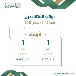 رواتب المتقاعدين رجب 1446 - يناير 2025