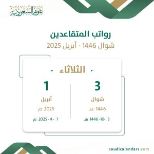 رواتب المتقاعدين شوال 1446 - أبريل 2025