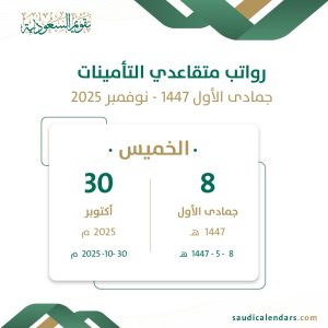 رواتب متقاعدي التأمينات جمادى الأول 1447 - نوفمبر 2025