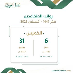 رواتب المتقاعدين صفر 1447 - أغسطس 2025