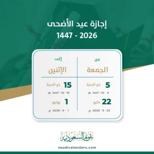 إجازة عيد الأضحى 2026 - 1447